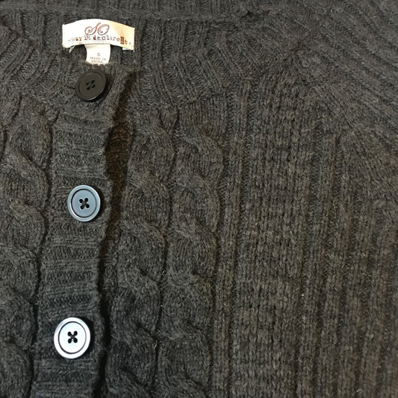 Wool blend Gray Cable Cardigan - Picture 5 of 8